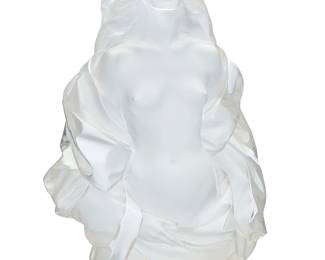 1089
Frederick Hart
1943-1999
"Fidelia," 1988
Lucite on acrylic base
Edition: 77/380
With etched signature near base: Hart; further etched with date and edition: © FHart / Sculpture Group
Overall: 24.375" H x 14.75" W x 7.75" D
Estimate: $1,500 - $2,000