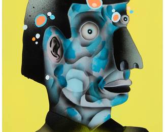 1329
Robert Clayton
b. 1963
"Spots," 2015
Mixed media on Plexiglas mounted to panel
Signed, titled, and dated, verso: R. Clayton / 2015
16" H x 12" W
Estimate: $400 - $600