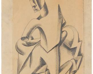 1025
Béla Kádár
1877-1956
Modernist figure
Graphite on tissue-thin paper
Signed lower right: Kádár Béla; inscribed (possibly dated) "99" in the lower right corner, possibly in another hand
Sheet: 11.375" H x 10.375" W
Estimate: $600 - $800