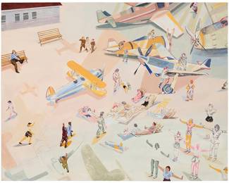 1313
Sally Deng
20th century
"Ready to Go," circa 2015
Acrylic and colored pencil on panel
Unsigned; titled and dated by repute
18" H x 23" W
Estimate: $300 - $500
