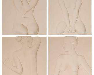 1195
Robert Graham
1938-2008
Untitled nudes
Four Aqua-Resin plaques
Each signed verso: R Graham / [illegible]
Each: 10.125" H x 8" W x 1.625" D
Estimate: $2,000 - $3,000