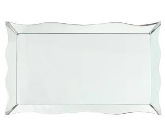 1342
Late 20th century
A Contemporary beveled glass mirror
The mirror with curvilinear edges
35.5" H x 59.5" W x 2.25" D
Estimate: $300 - $500