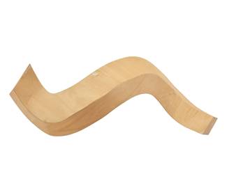 1276
Late 20th century
A Modern free-form wood wall sculpture
Stamped: Made in Italy
In a helical ribbon form with metal hanging cord
17" H x 57" W x 22" D approximately
Estimate: $400 - $600