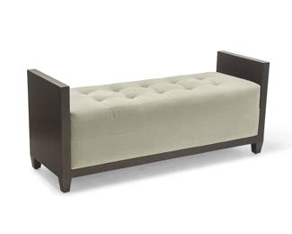 1046
Late 20th/early 21st century
A Modern upholstered wood bench
The ebonized wood frame with tufted fabric upholstery
23.5" H x 55.25" W x 20" D
Estimate: $400 - $600