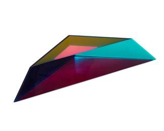 1095
Vasa Velizar Mihich
b. 1933
Rainbow wedge, 1994
Acrylic
Incised signature and date: Vasa
2" H x 11.5" W x 3.5" D
Estimate: $200 - $300