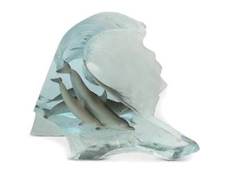 1090
Robert Wyland
b. 1956
"Below the Surf"
Mixed media and Lucite
Edition: 564/950
Signed and numbered: Wyland
11" H x 13.75" W x 11.5" D
Estimate: $700 - $900