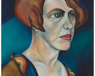 1143
Avis Zeidler
1908-1995
Portrait of a woman
Oil on canvasboard
Signed lower left: Avis Z.; signed again in pencil, verso
19" H x 16" W
Estimate: $400 - $600