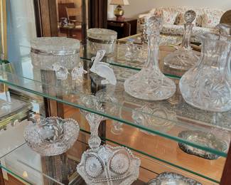huge assortment of cut glass in every shape and size