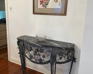 iron console with marble top
