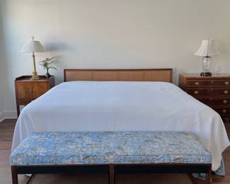 midcentury caned headboard, king size