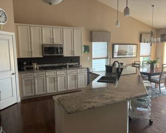 Kitchen area will be used ton display items from cabinets