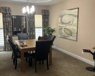 Stanley brand dining set - has two leafs, and hutch. These chairs are being sold separately, with the original chairs going with the table. 