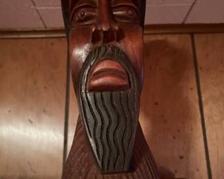 Human with a Beard Woodcarving 