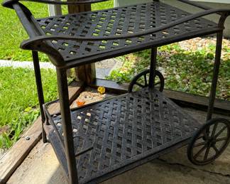 Wrought iron bar cart