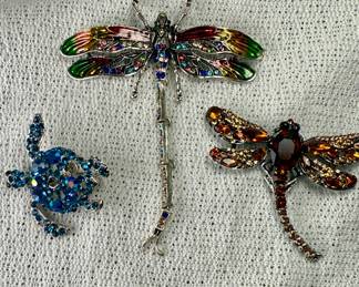 Costume turtle and dragonfly pins