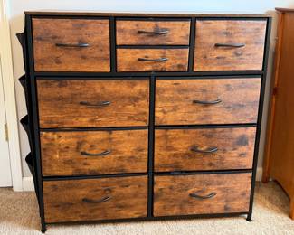 Modern MDF Dresser with 10 drawers and side storage pockets