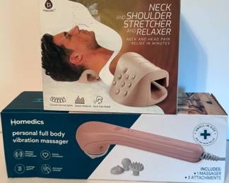 Pursonic neck and shoulder stretcher and Homedics personal full body massager