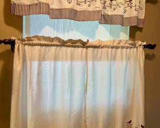Bird themed kitchen curtain set