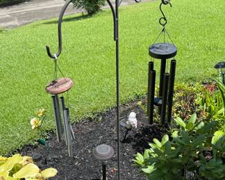 Shepherd's hook with wind chimes