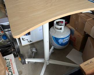 Standing desk with cup holder