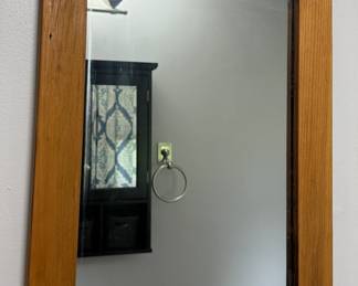Vintage wood wall mirror