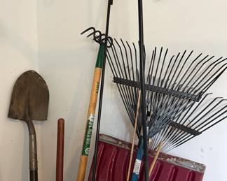 Garden tools and shepherd's hooks