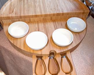 Picnic @ Ascot Bamboo Deluxe Half Moon Charcuterie Board Set!