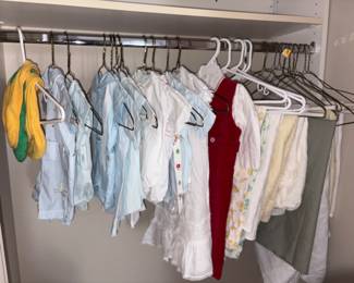 Vtg Strasburg Red Velvet Pant Suit 18 Months, Vtg Toddler Tyke Christening Gown 3-6 Months, Vtg Feltman Brothers Boy’s Short Sets,  Vtg Imperial White Dress, Vtg C.I. Castro & Co Boy’s Short Set, Vtg Baby Togs Boy’s Short Set 0-3 Months, Etc!
