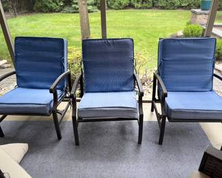 Hampton Bay Outdoor Metal Rocking Chair W/Solarium Cushions & Covers!