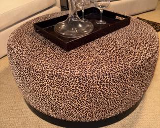 Arhaus Cheetah Print Ottoman!