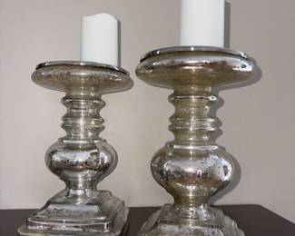 Pottery Barn Silver Mercury Glass Candle Holders!