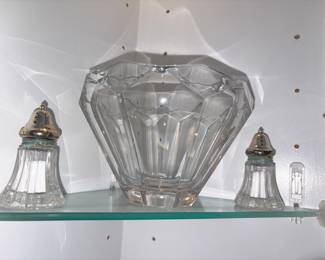 Lenox Crystal Bowl, Vtg Crystal S&P Shaker Set!