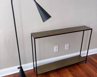 Ikea + Tom Dixon Delaktig Blk Gooseneck Floor Lamp Limited Ed & Arhaus Kavali Collection Slim Console Table!