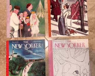 The New Yorker Magazine Feb 29 1936 James Thurber Cover, The New Yorker Magazine Oct 29 1938 Peter Arno Cover, The New Yorker Magazine May 28 1938 Victor Bobritsky Cover, The New Yorker MAgazine May 2 1936 William Cotton Cover!