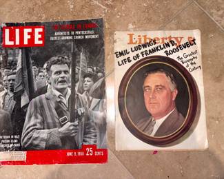 Liberty Magazine Dec 11 1937 FDR Cover, Life Magazine June 9 1958 “The Climax In France”!