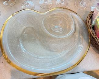 Annie Glass Chip & Dip Platter 1998 Signed!