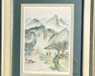 “Peaceful Valley” Framed Japanese Landscape!
