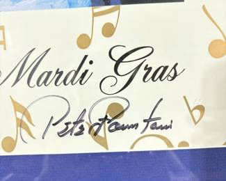 Framed SIGNED Print Pete Fountain's Half-Fast Walking Club "The Prince of Mardi Gras!"