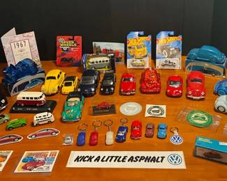 Volkswagen DieCast Memorabilia Collection VW Beetles, Buses, Hot Wheels, Keychains More
