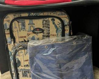 Travel Bag Lot Tapestry Roller, Red Roller New Navy Tote