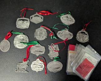 Pewter Christmas Ornaments Landmarks in Oxford, Connecticut