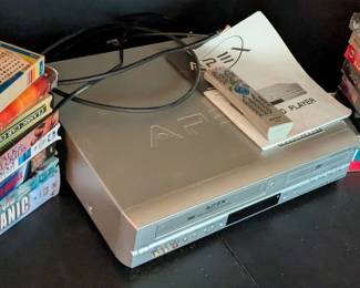 Vintage Apex DVD Player with Remote VHS Movie Collection