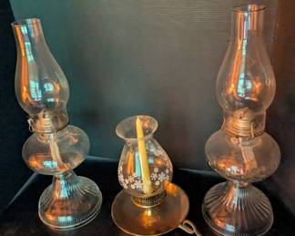 Vintage Glass Lamp Trio Classic Americana Decor