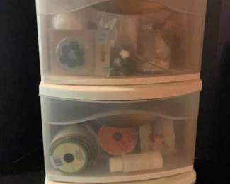 Crafting Bundle Knifty Knitter Loom Set Ribbon Notions 3 Drawer Storage Tower