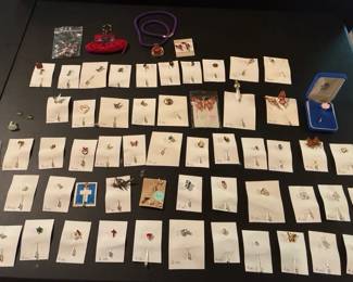 Vintage Costume Jewelry Pin Collection Over 50 Unique Pieces