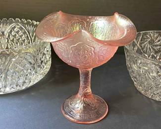 Fenton Compote And Crystal Bowls unknown Maker