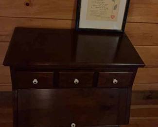 Antique Nightstand Framed Sentimental Artwork Timeless Charm