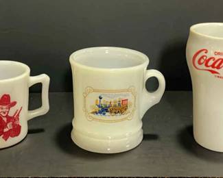 Vintage Mug Lot FireKing, CocaCola, Hopalong Cassidy, Fozzie Bear More