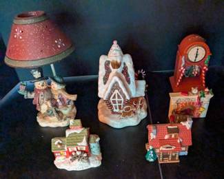 Christmas Village Mystery Lot Ft. Light Up Pieces