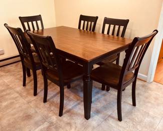 Seven piece dining table and chairs...